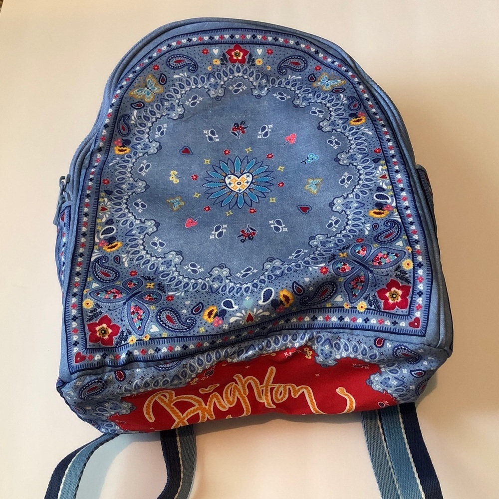 Brighton denim-look bandana butterfly mini backpack FREE jewelry case